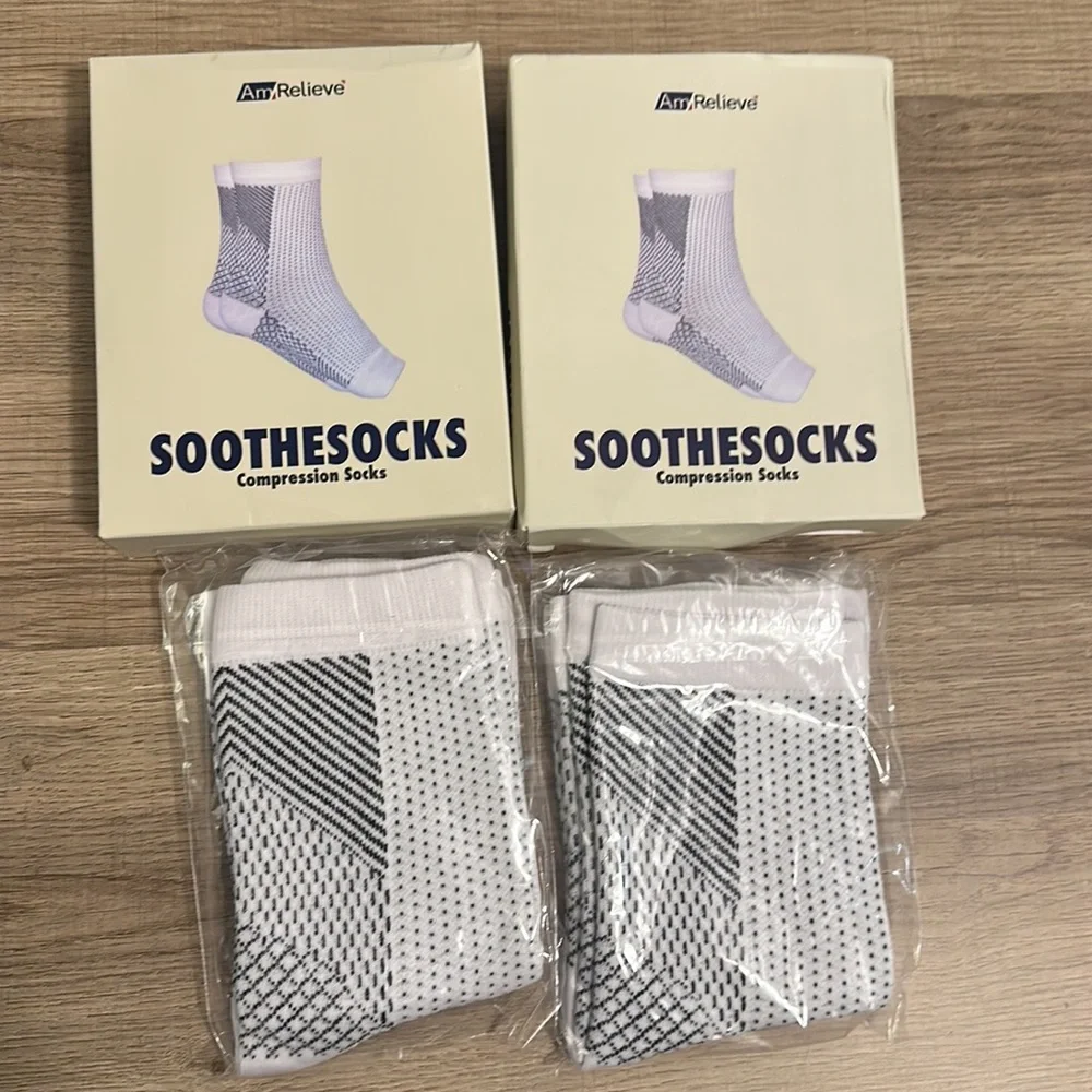 AmRelieve 1-Pair Open-Toe Compression Medical Soothesocks NIB